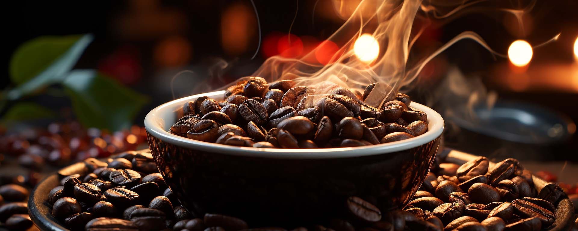 A fresh roasted coffee beans.