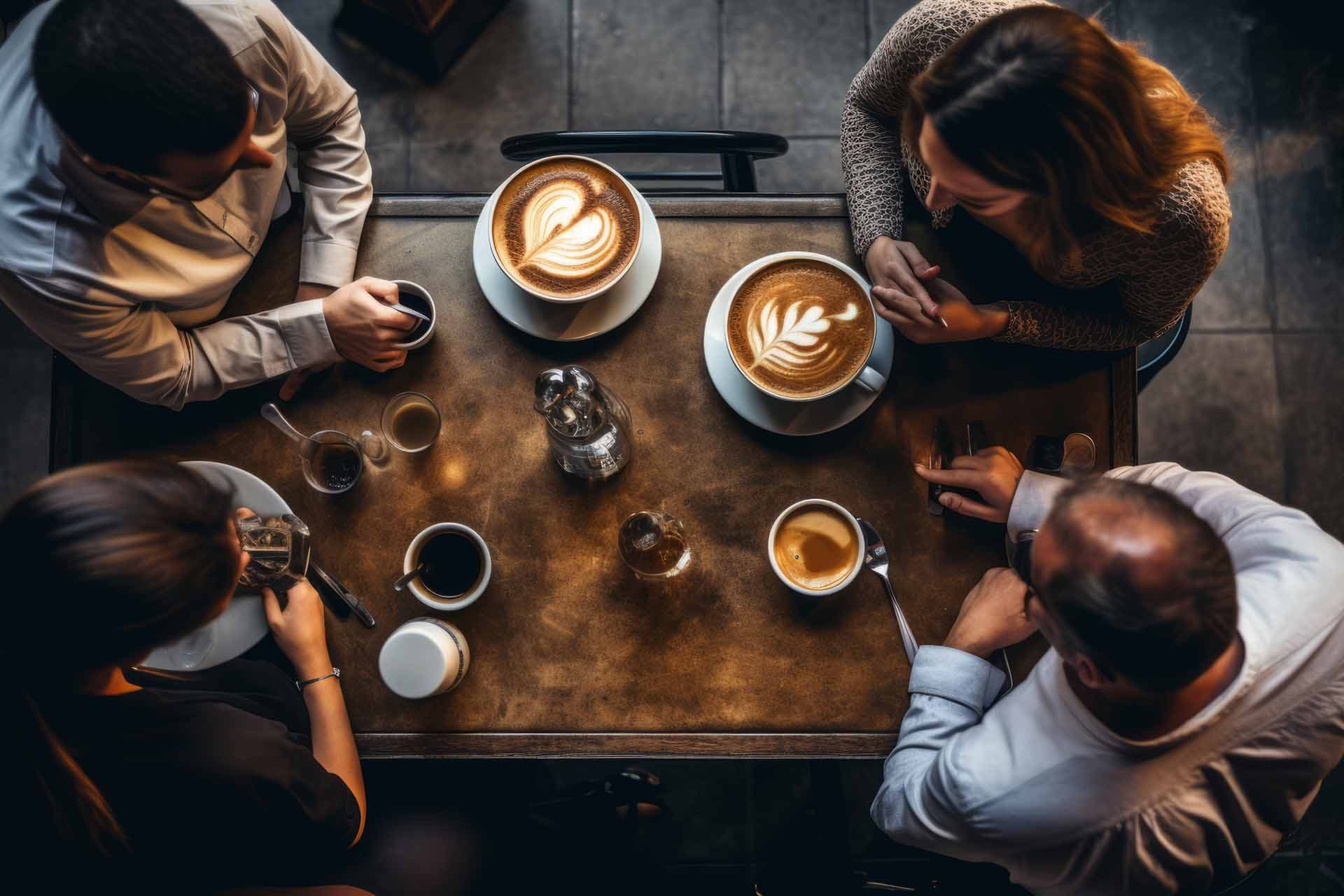 People around a restaurant table